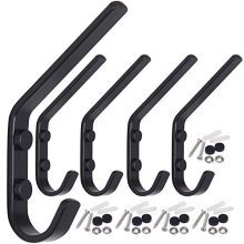 WEBI Coat Hook Wall Mounted - Heavy Duty Metal Dual Wall Hook Rack