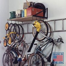 4-Foot Garage Storage Shelf and Bike Rack with Ladder Hooks