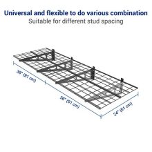 FLEXIMOUNTS 4-Pack Wall Shelf Garage Storage Rack Wall Mounted