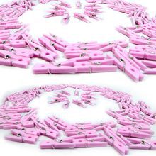 Mini Pink Clothespins | 100 Pack 1.25" Inch Clothes Pins Plastic Baby Shower Favors