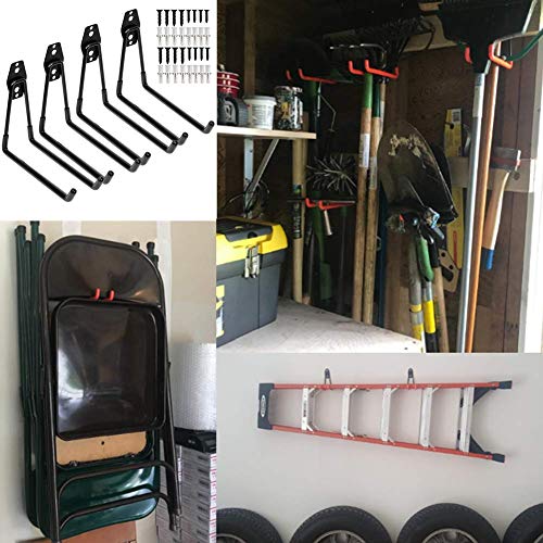 Heavy Duty Garage Storage Utility Double Hooks,Extended Wall Mount Tool