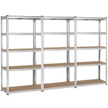 Yaheetech 3 Packs Adjustable 5-Shelf Garage Shelving Unit Steel Boltless Storage