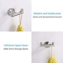 Bathroom Double Hook, Angle Simple Stainless Steel Bath Towel Holder