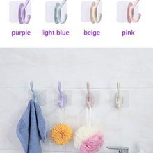 Adhesive Towel Hooks, 4 Pack Adhesive Wall Hooks Bathroom Wall Coat Hooks