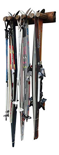 6 Place Wall Ski Rack, Canyon Brown