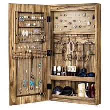 SRIWATANA Jewelry Cabinet Armoire, Solid Wood Jewelry Organizer