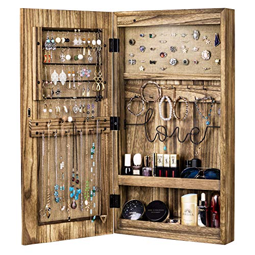 SRIWATANA Jewelry Cabinet Armoire, Solid Wood Jewelry Organizer