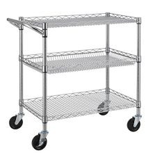 Finnhomy 3 Tier Heavy Duty Commercial Grade Utility Cart, Wire Rolling Cart