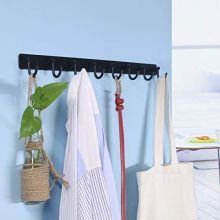 WEBI Wall Mounted Coat Rack,6 Hooks for Hanging,Coat Hanger Wall Mount