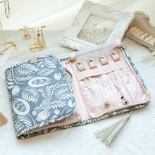 bagsmart Travel Jewelry Organizer Case Foldable Floral Jewelry Roll