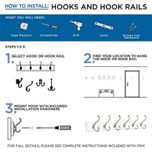 Franklin Brass Heavy Duty Coat and Hat Hook, 5-Pack, Matte Nickel, 5 Piece