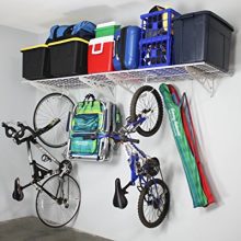SafeRacks | Garage Wall Shelf Two-Pack 24"x48" | Includes Bike Hooks