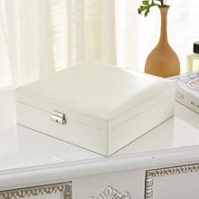 goldwheat Two-Layer Leather Jewelry Box Decorative Organizer Display Storage Case