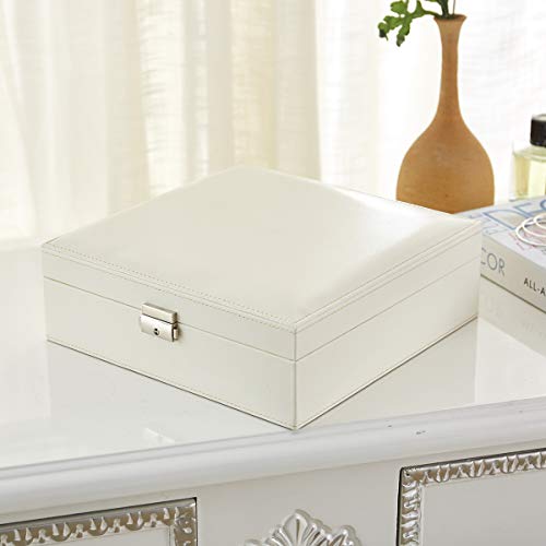 goldwheat Two-Layer Leather Jewelry Box Decorative Organizer Display Storage Case
