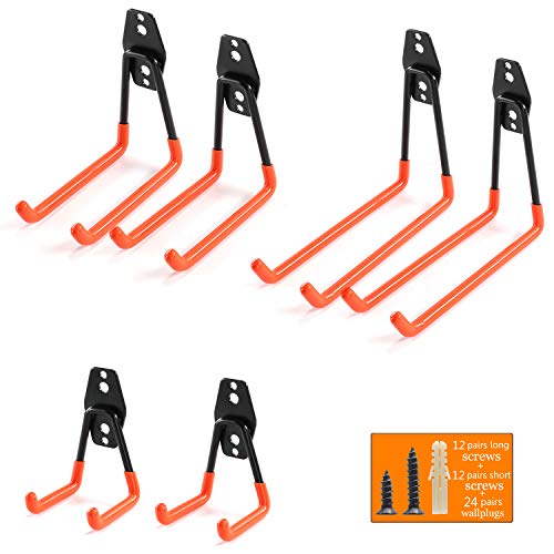 Ihomepark Heavy Duty Garage Storage Utility Hooks for Ladders & Tools
