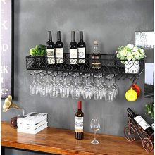 YAGEER JJIAGD Wine Bottle Bar Unit Floating Shelves Loft Wine Rack Wall Shelf