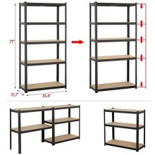 Topeakmart Adjustable 5-Shelf Garage Shelves Metal Storage Rack Shelving Unit