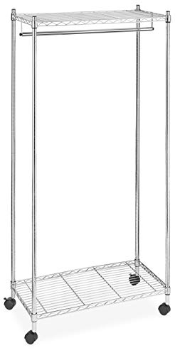 Whitmor Supreme Garment Rack - Double Shelf Rolling Clothes Organizer