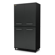 South Shore Karbon 4-Door Tall Storage Cabinet with Adjustable Legs