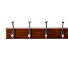 Finnhomy Wooden Coat Hooks Wall Hooks 4 Dual Hooks 16-Inch Rail/Pilltop Rack