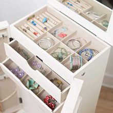Hives and Honey Carson Fully Locking Jewelry Cabinet, White