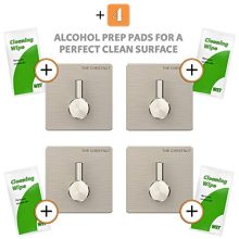 The Chestnut Wall Hooks Adhesive for Hanging Towels - Set of 4