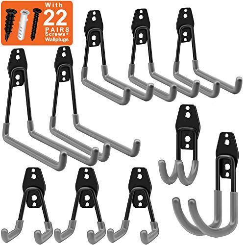 Garage Hooks, Inteli-topia Steel Garage Storage Hooks Utility Double Heavy Duty
