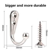24 Pieces Coat Hooks Wall Mounted Single Coat Hanger and 50 Pieces Screws
