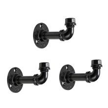 Sumnacon 3 Pcs Industrial Pipe Coat Hook Racks - Heavy Duty Rustic Clothes Towel