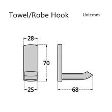 BATHSIR Brass Square White Towel Hook Set of 2,Robe Coat Hanger Wall Mounted