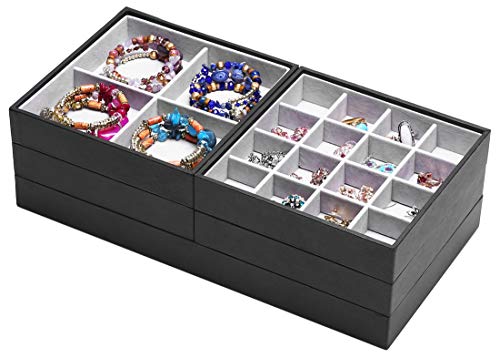Magic Stackable Jewelry Trays Closet Dresser Drawer Organizer for Accessories