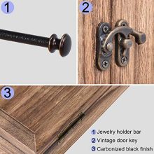 Keebofly Wall Mounted Jewelry Organizer with Rustic Wood Large Space Jewelry