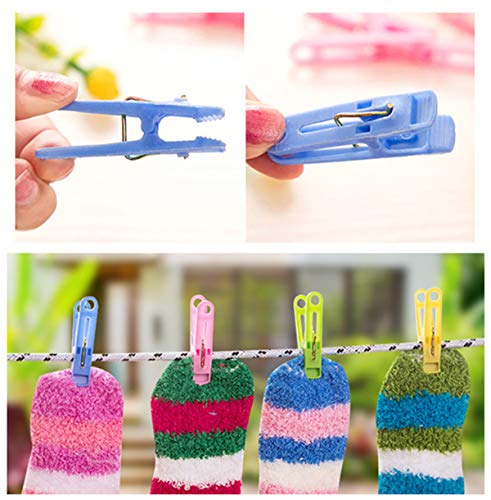 DurReus 2 Inch Small Plastic Colored Clothes Pins for Pictures Travel Laundry