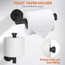 Tudoccy 5-Pieces Matte Black Bathroom Hardware Set Stainless Steel