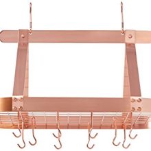 Old Dutch Oval Steel Pot Rack w. Grid & 16 Hooks, Satin Copper