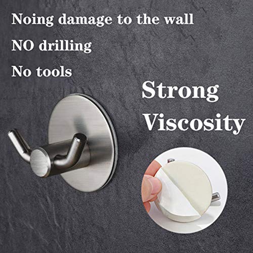 Sugelary Double Prong Adhesive Hooks, Wall Hooks Bathroom Hooks Heavy Duty