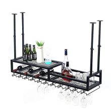 Womio Wine Racks Ceiling-Type Wine Holder Wine Bottle Holder Hanging Wine Glas