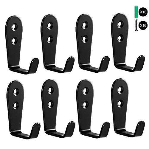 Wall Hooks 8 Pcs,Flyisland Coat Hooks Garage Hook Wall Mounted Hat Hangger