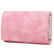 BOSSJOY Compact Travel Jewelry Bag Case Organizer for Vacation, Portable Foldable Jewelry Organizer Roll Holder for Journey-Rings, Necklaces, Bracelets, Earrings, Pink