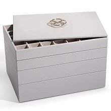 Vlando Miller Jewelry Trays Stackable Showcase Display Drawer Organizer Storage Multi-Purpose,Multiple Combinations, Large Capacity Multi-Layer Design and Fashion(Grey)