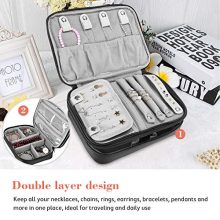 Procase Travel Jewelry Case Organizer Bag, Soft Padded Double Layer Jewelry