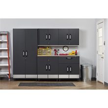 SystemBuild  Boss Tall Storage Cabinet, Charcoal Gray