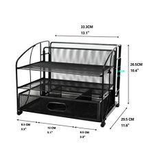 Exerz Mesh Desk Organizer Office Supplies 3 Trays/Desktop File Holder