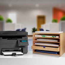 Prosumer's Choice Bamboo Four Cubby Paper Letter Tray Organizer