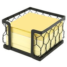 3 X 3 Metal Chicken Wire Mesh Sticky Note Dispenser, Office Memo Pad Holder