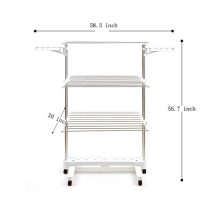 Newerlives 3-tier Collapsible Clothes Drying Rack with Casters
