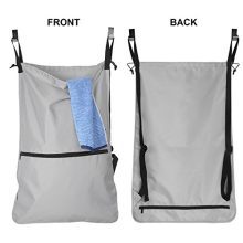 LUXJA Laundry Backpack, Laundry Bag with Extra Stainless Steel Door Hooks
