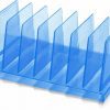 OfficemateOIC Blue Glacier Standard Sorter, 7 Compartments, Transparent Blue