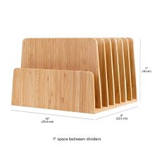 MobileVision Bamboo Desktop File Folder Organizer and Paper Tray
