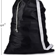 Shoulder Strap Laundry Bag - Drawstring Locking Closure, Durable Nylon Material